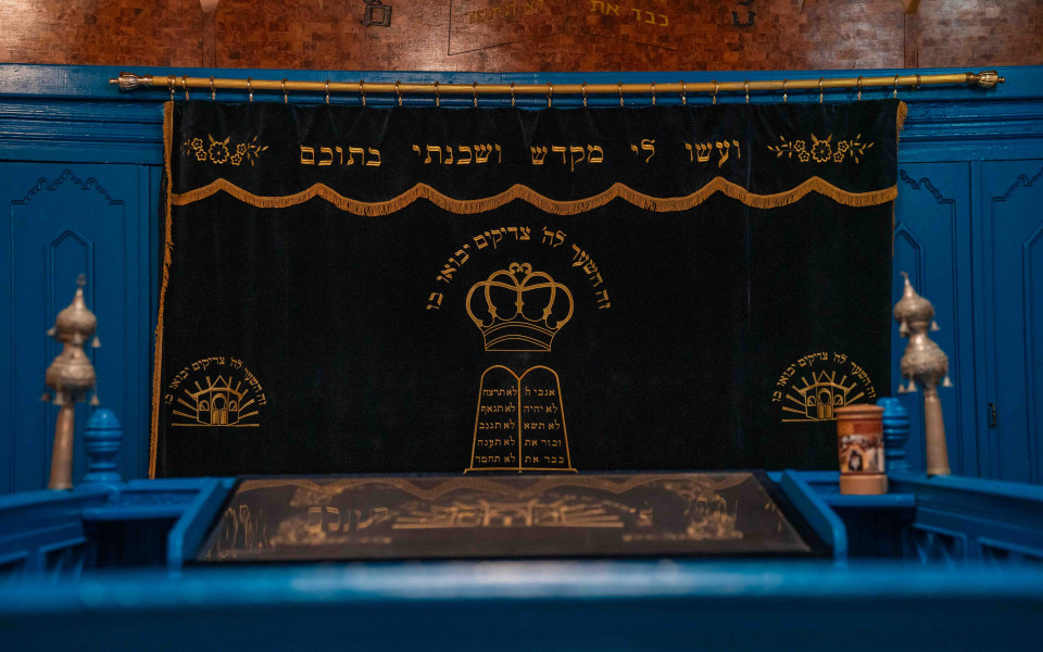 Innenansicht der Chaim-Pinto-Synagoge in Essaouira, Marokko